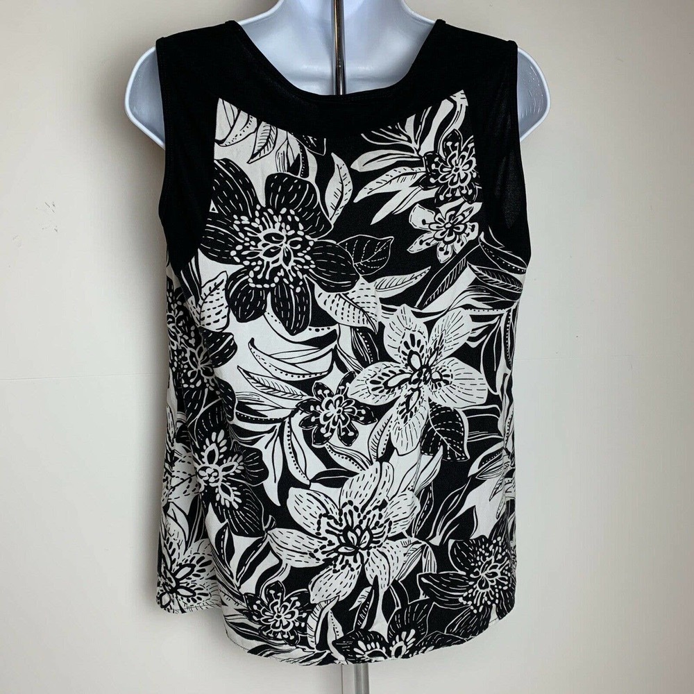 Dressbarn Sleeveless Floral Blouse Rayon - Picture 2 of 6